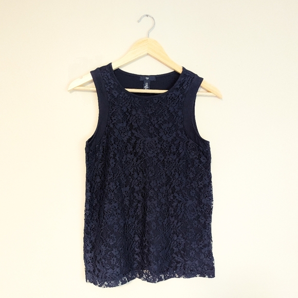 Gap Navy Lace Tank - Picture 1 of 3